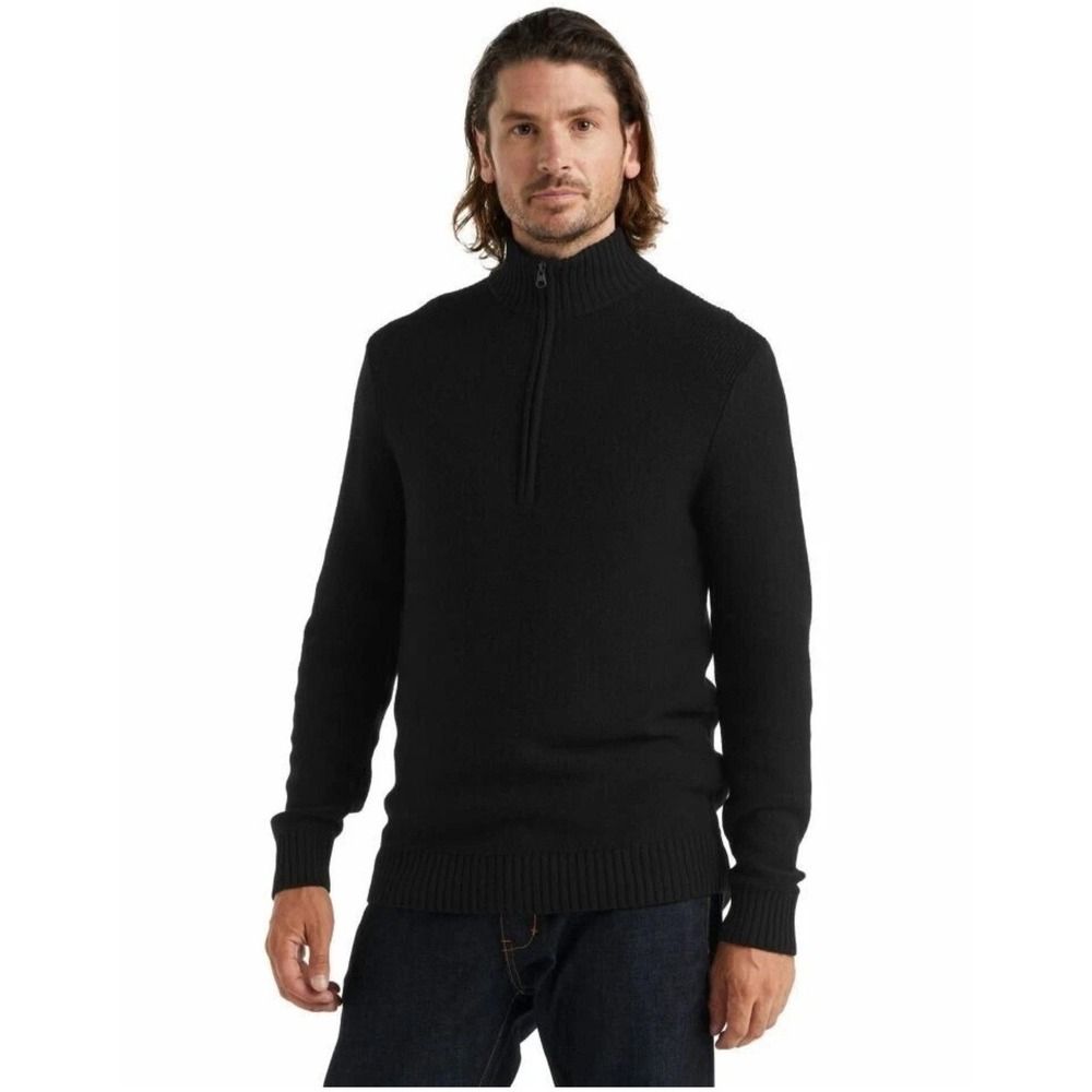 Icebreaker Men's Waypoint Long Sleeve Half Zip Knit Sweater 100% Wool Size M‎ - Picture 2 of 10